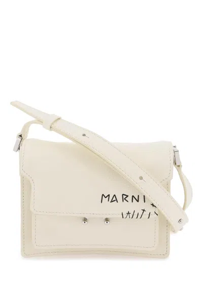 Marni Mini Soft Trunk Shoulder Bag In 白色的
