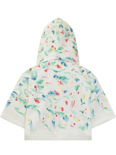 Marni Mini Sweatshirt With Floral Accents In Natural White