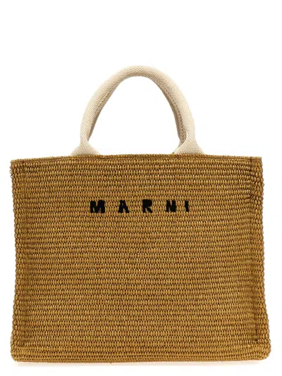 Marni Mini Tote Shopping Bag In Sand