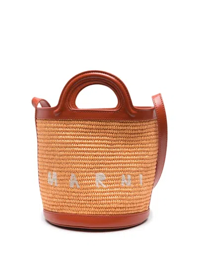 Marni Mini Tropicalia Bucket Bag In 褐色