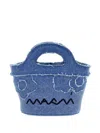 Marni Mini Tropicalia Tote Bag In Blue
