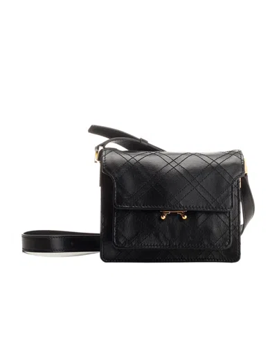Marni Mini Trunk Shoulder Bag In Black