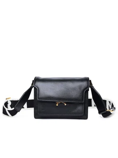 Marni Mini Trunk Soft Shoulder Bag In Black