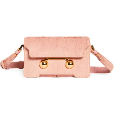 Marni Mini Trunkaroo Genuine Calf Hair Shoulder Bag In Pink