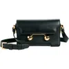 Marni Mini Trunkaroo Leather Shoulder Bag In Black