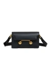 Marni Mini Trunkaroo Leather Shoulder Bag In Black