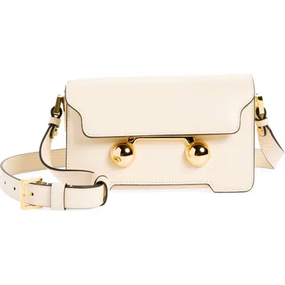 Marni Mini Trunkaroo Leather Shoulder Bag In Beige