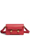 Marni Mini Trunkaroo Leather Shoulder Bag In Orange