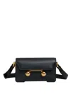 Marni Mini Trunkaroo Leather Shoulder Bag In Black