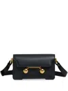 Marni Mini Trunkaroo Leather Shoulder Bag In Black