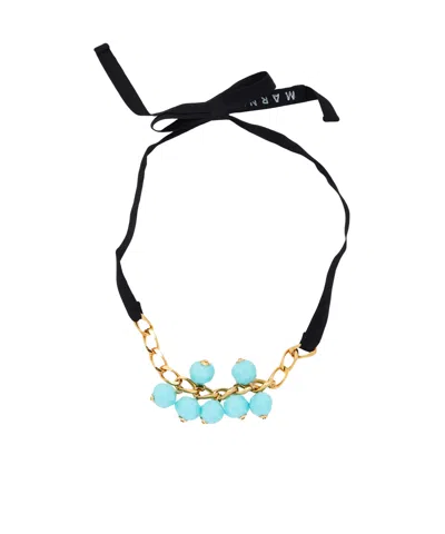 Marni Minimalist Beaded Necklace In Black