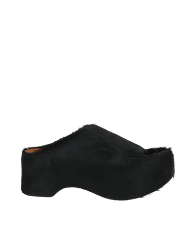 Marni Minimalist Cowhide Sandals In Black