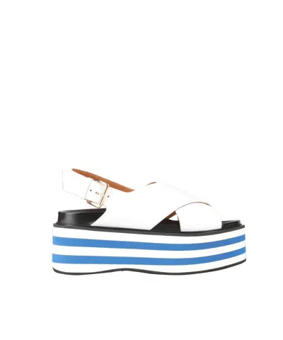 Marni Minimalist Leather Sandals In Multi