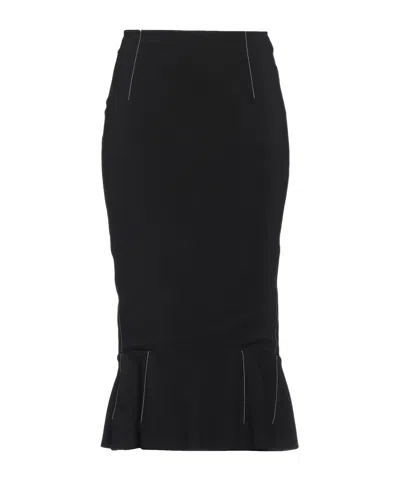 Marni Minimalist Solid Color Umbrella Skirt In Black