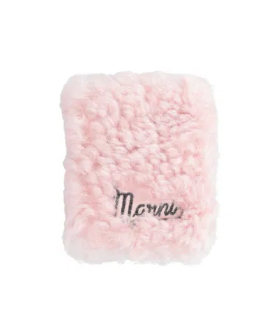 Marni Minimalist Solid Suede Wallet In Pink
