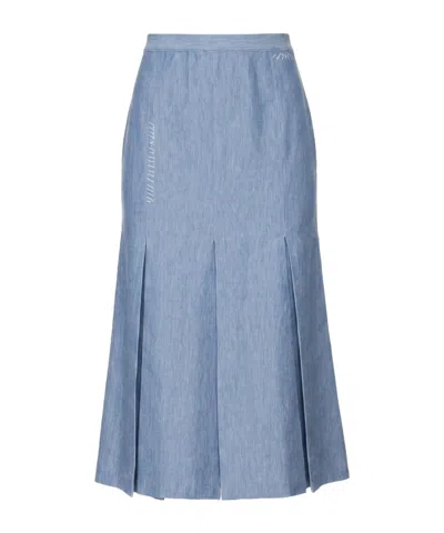 Marni Minimalist Solid-color A-line Skirt In Blue