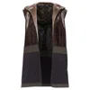 Marni Mink Gilet Reversible Textured Fur Hooded Vest In Brown
