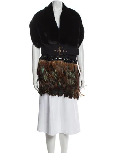 Pre-owned Marni Mink Scarf In Black