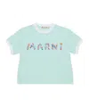 Marni Mint Green T-shirt With Holiday Logo In Blue