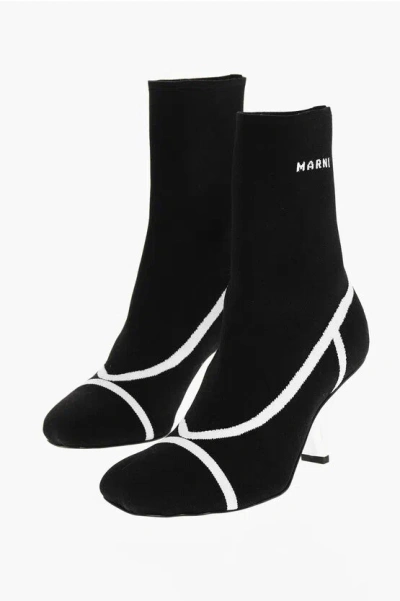 MARNI MIRRORED HEEL SOCK BOOTIES 8CM