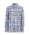 Marni Mix-print Pointed-collar Silk Shirt In Multicolor