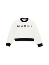 Marni Logo-intarsia Crew-neck Jumper In White