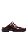 Marni Sabot Woven Leather Slip-ons In Rojo Oscuro