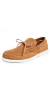 Marni Leather Loafers With Rubber Outsole And Piping In Tobacco