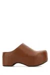 Marni Caramel Nappa Leather Mules In Brown