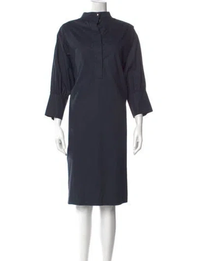 Pre-owned Marni Mock Neck Knee-length Dress In Blue