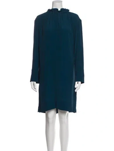 Pre-owned Marni Mock Neck Knee-length Dress In Blue