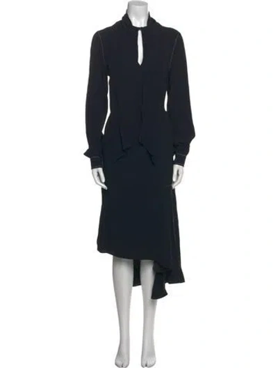 Pre-owned Marni Mock Neck Long Dress In Blue