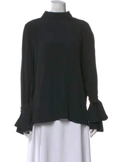 Pre-owned Marni Mock Neck Long Sleeve Blouse In Black