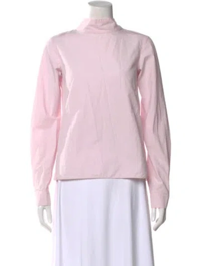 Pre-owned Marni Mock Neck Long Sleeve Blouse In Pink