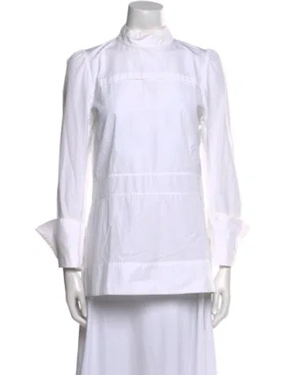 Pre-owned Marni Mock Neck Long Sleeve Tunic In White