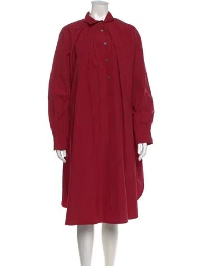 Pre-owned Marni Mock Neck Midi Length Dress In Red