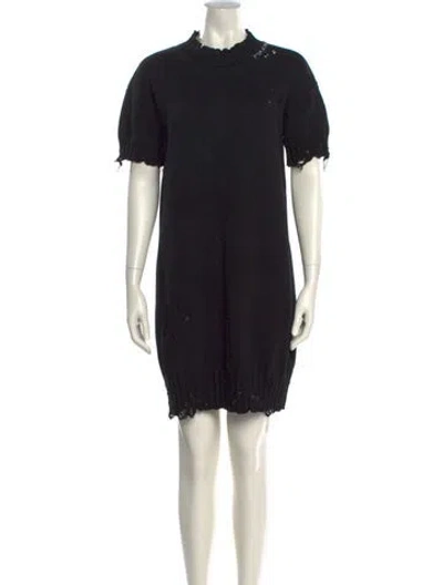 Pre-owned Marni Mock Neck Mini Dress In Black