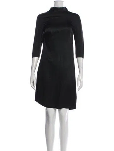 Pre-owned Marni Mock Neck Mini Dress In Black
