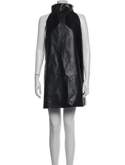Pre-owned Marni Mock Neck Mini Dress In Black