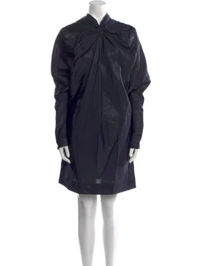 Pre-owned Marni Mock Neck Mini Dress In Blue