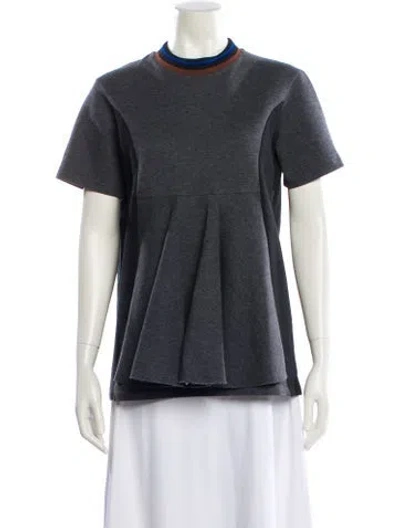 Pre-owned Marni Mock Neck Short Sleeve T-shirt In Gray