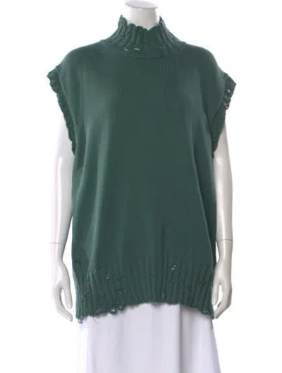 Pre-owned Marni Mock Neck Sweater In Green
