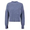 Marni Mock-neck Wool Sweater In Blue
