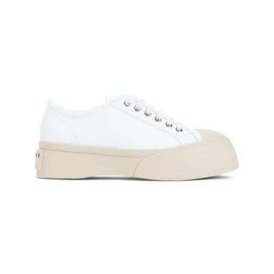 Marni Modern White Calf Leather Sneakers