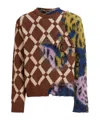 Marni Multicolour Argyle Wool-mohair Two-in-one Jumper In Brown