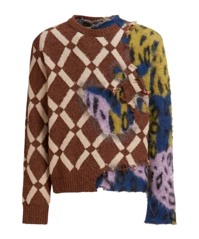 Marni Multicolour Argyle Wool-mohair Two-in-one Jumper
