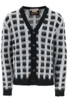 Marni Checked Mohair-blend Cardigan In Chn99