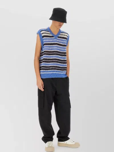 Marni Mohair Blend Sleeveless Jumper In Blue