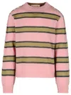 Marni Pink Striped Mohair Sweater In Pink
