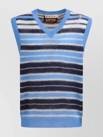 MARNI MOHAIR BLEND V-NECK SLEEVELESS SWEATER